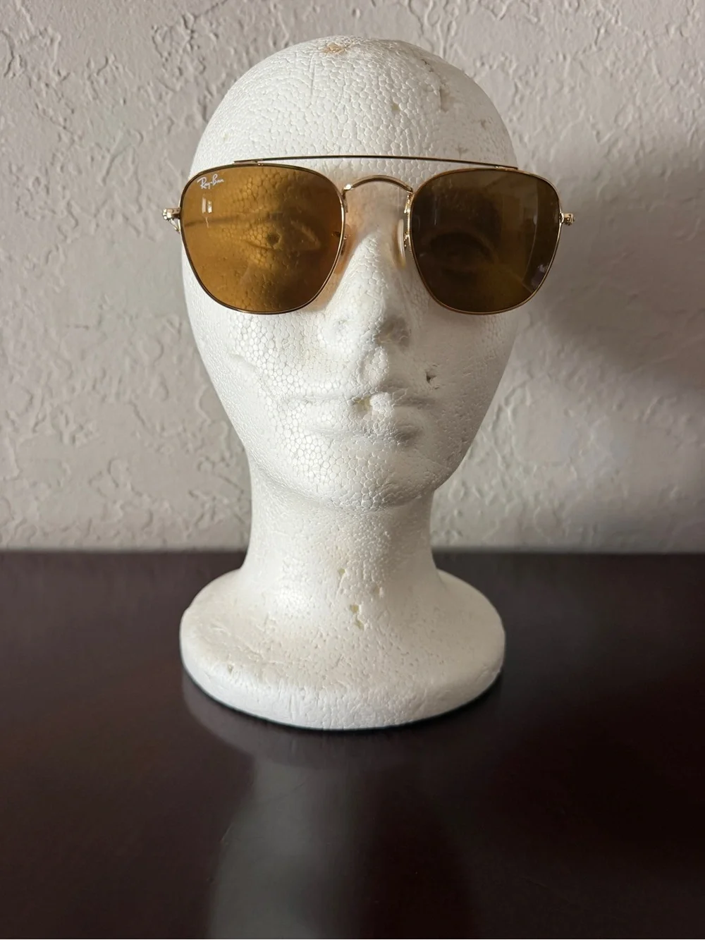 Ray-Ban RB3548N Hexagonal Flat Lenses Gold Brown 51mm 001/33 Italy Sunglasses